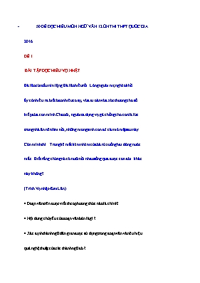 50 Đề đọc hiểu ôn thi THPT quốc gia Ngữ văn 12 năm 2016